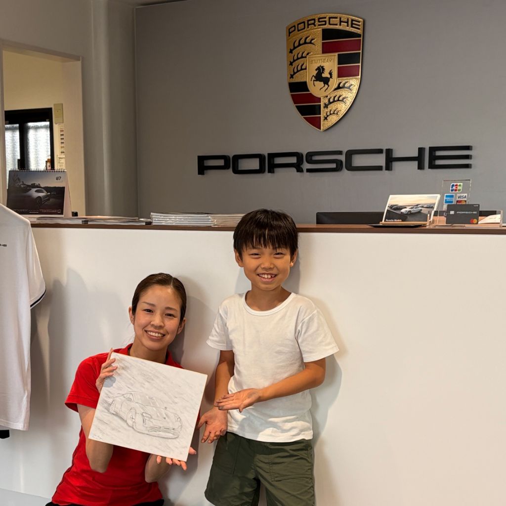 Porsche 911 sketch presented at Porsche Center Tokyo
